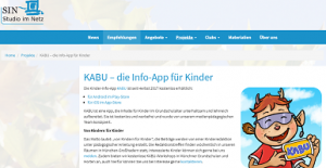 Screenshot der Internetseite der Anwendung "KABU"