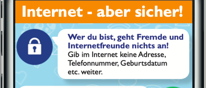 Flyer für Volksschulkinder: Internet- aber sicher!