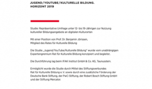 Jugend/ YouTube/ kulturelle Bildung. Horizont 2019