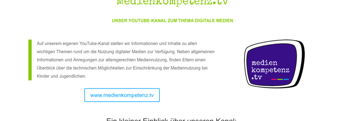 Medienkompetenz.tv; unser YouTube-Kanal zum Thema digitale Medien