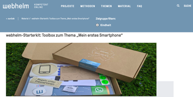 webhelm-Starterkit: Toolbox zum Thema „Mein erstes Smartphone“