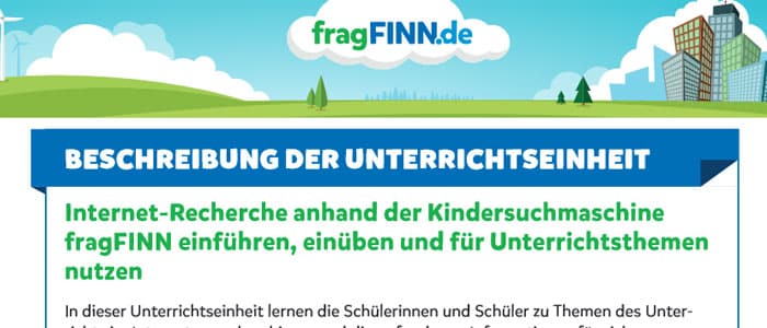 FragFINN.de: Unterrichtseinheit Kindersuchmaschinen
