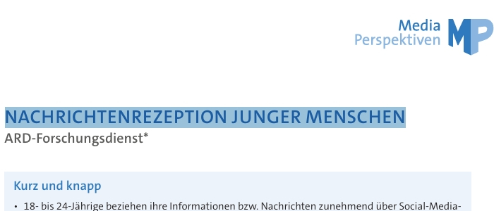 Nachrichtenrezeption junger Menschen