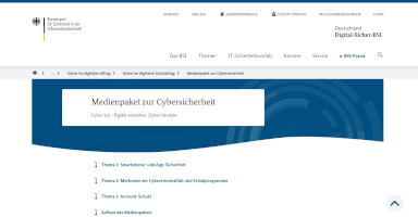 Medienpaket zur Cybersicherheit. Cyber 1x1 — Digital verstehen. Sicher handeln.